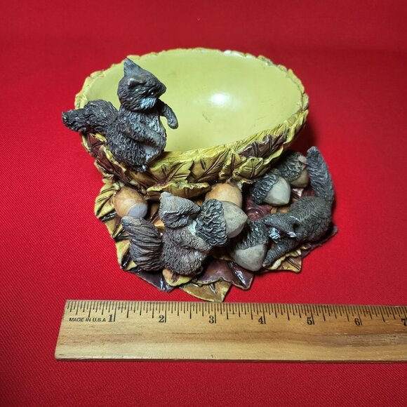 Vintage Nut Bowl Squirrel Figurines Resin Stone Home Decor Bowl Holidays Table D - Picture 10 of 15